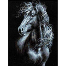 Cavalo animal bordado 11ct, kits de ponto cruz, conjunto de bordado artesanal, linha de algodão impresso, tela para casa 2024 - compre barato