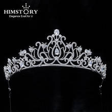 Himstory New Design Zircon Tiara Headband Sweet Waterdrop Bridal Hair Jewelry Accessories Wedding Tiaras Crown Hairband 2024 - buy cheap