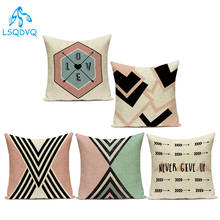 Decorative Throw Pillows Case Pink Geometric Animals Elephant Deer Polyester Sofa Cushion Cover for Living Room Pillowcase 2024 - buy cheap