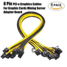 6 шт. 6-контактный PCI-E до 8 контактов (6 + 2) PCI-e (штекер-штекер) силовой кабель GPU 50 см для графических карт Mining HP Серверная коммутационная плата 2024 - купить недорого