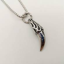 Vintage stainless steel wolf tooth pendant necklace mens tribes amulet jewelry wolf teeth necklace cool fashion jewelry 2024 - buy cheap