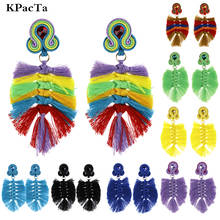 KPacTa 2020 Earrings Ethnic Style Feather Dangle Earring Indian Jewelry Ladies Earrings for Women Christmas Gift orecchini piuma 2024 - buy cheap