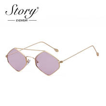 STORY fashion metal frame square sunglasses women 2019 brand designer black vintage polygon sun glasses shades for female S616 2024 - buy cheap