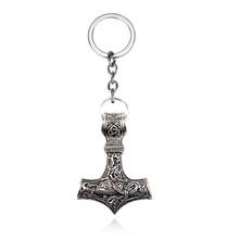 Dropshipping 1pcs Mjolnir Pendant Keychain Viking Scandinavian Norse Viking Keychain Men Gift 2024 - buy cheap