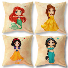 Disney Home Decor Pillowcase Princess Cushion Cover  Cushion Case Chair Sofa  Throw Pillow Cover 2024 - buy cheap