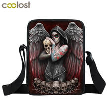 Dark Gothic Angel Skull Messenger Bag Girls Ladies Shoulder Bags Grim Reaper Punk Women Handbag Cross Bag Girls Satchel Bookbag 2024 - buy cheap