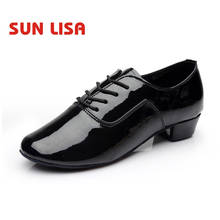 SUN LISA Gorgeous Men's Dancing Shoes With Square Heels Tango Salsa Ballroom Latin Dance Shoes Black/White/Gold/Silver 2024 - buy cheap