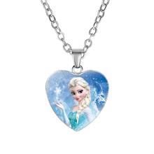 Collar de Frozen con dibujos animados de Disney para niños, accesorios de muñeca con lazo de Princesa Sofía, regalo de cumpleaños para niñas, joyería cosmética para suéter femenino 2024 - compra barato