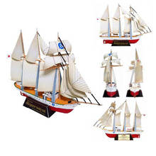 Placa de papel sailboat 3d diy, modelo de cartão de papel, conjuntos de construção, brinquedos educativos, modelo militar 2024 - compre barato