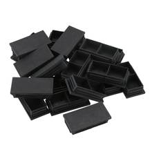 Plastic Rectangle Blanking End Caps Bung 40mm x 80mm 20Pcs Black 2024 - buy cheap