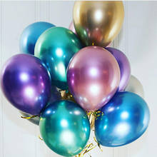 Popular brilhante metal pérola látex balões 10 & quot grosso cromo cores metálicas balões de ar inflável globos metalicos festa 2024 - compre barato