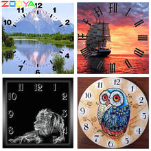 ZOOYA 3D DIY Full Round Diamond Embroidery Painting Cross Stitch Diamond Mosaic Home Decor Clock Scenery Mountain Peak RF925 2024 - buy cheap