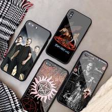 Capa de celular de vidro temperado supernatural diy, para iphone 11, 12 pro, xr, x, xs, max, 8, 7, 6, 5 plus, capa traseira, escudo 2024 - compre barato