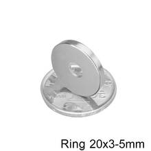 Imanes de anillo fuertes N35 de 20x3mm, imanes de neodimio de 20x3mm, agujero de 5mm, imán permanente NdFeB de 20x3-5mm, 5 ~ 50 Uds. 2024 - compra barato