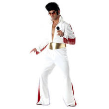 Carnival Retro Rock Aron Cosplay Costumes Super Star Celebrity Clothes Adult Jumpsuit+Belt 2024 - buy cheap