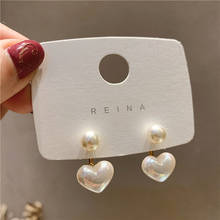 2020 New Fashion Joker Sweet Elegant Temperament Women Drop Earrings Contracted Heart Pearl Hot Earrings 2024 - buy cheap