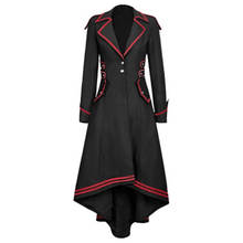 New Fashion Gothic Vintage Mid-long Trench Coat Women Black Red Coat Women Female Clothing Cosplay Costume 2024 - buy cheap