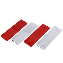 Adhesivo para motocicleta y camión, Reflector de plástico rectangular, placa de advertencia reflectante, pegatinas, señal de seguridad, color rojo/blanco, 1 ud. 2024 - compra barato