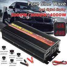 Inverter 12V/24V 220V 2000/3000/4000W Voltage transformer Pure Sine Wave Power Inverter DC12V to AC 220V Converter+2 LED Display 2024 - buy cheap