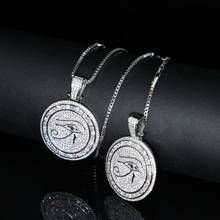Sweater Chain Fashion Round Coin Pendant Necklace Engraved Cz Turkish  Evil Eye Long Necklace For Women Hip Hop Chocker Jewelry 2024 - buy cheap