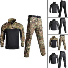 Militar tático do exército combate uniforme ao ar livre caça tiro cs jogo sniper roupas camuflagem camisas + calças conjunto 2024 - compre barato