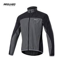 Мужская велосипедная куртка ARSUXEO, ветрозащитная водонепроницаемая одежда для горного велосипеда, ветровка для бега, тонкая велосипедная ветровка, светоотражающая одежда 016 2024 - купить недорого