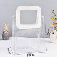 1PCS Transparent PVC Handbag Gift packaging Bags with hand loop for Candy cosmetics Bridesmaid wedding Souvenir Wrapper Supplies 2024 - buy cheap