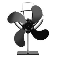 Ventilador para hogar, ventiladores de distribución eficiente del calor, 4 cuchillas, estufa de calor con ventilador, quemador de madera, Eco, silencioso, color negro 2024 - compra barato