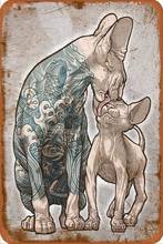 Vintage Tin Signs - Sphynx Cat - Metal Sign Poster Retro Art Plaque Wall Decor for Bar Cafe Garden Bedroom Office Hotel 8×12 2024 - buy cheap