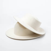 Sombrero de jazz Panamá para mujer, gorro de lana blanco leche, ocio, 202011-shi, 100% 2024 - compra barato