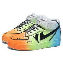 Men's Shoes Air Force One Artificial Leather Lace-Up Casual Shoes for Men Fall 2020 New Luminous High Top Sneakers brand design 2024 - buy cheap