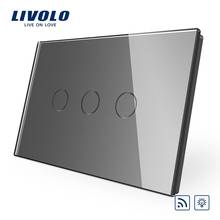 Стандарт США/Австралии, переключатель Livolo VL-C903DR-11, стеклянная панель цвета слоновой кости с сенсорным экраном, диммер и дистанционный настенный светильник для дома 2024 - купить недорого