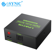 ESYNiC-Divisor de Audio Digital 1 en 3, aleación de aluminio Spdif Toslink, DAC óptico, 1x3, soporte óptico Toslink DTS AC3 2024 - compra barato