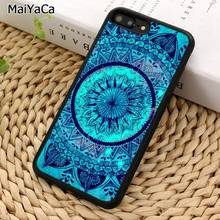 MaiYaCa-funda de madera con encaje para teléfono móvil, carcasa de lujo con Mandala turquesa, para iPhone 5, 6S, 7, 8 plus, 11, 12 Pro, x, XR, XS Max, Samsung Galaxy S8, S9, S10 2024 - compra barato