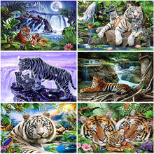 5D DIY Diamond Painting Tiger Animals Full Round Drill Mosaic Diamond Embroidery Cross Stitch Rhinestones Handwork Home Decor 2024 - buy cheap