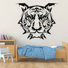 Tiger Wall Stickers Geometric Animal Vinyl Decal Forest Predator Art Mural Fiercely Animals Home Decor Room Decoration 2024 - buy cheap