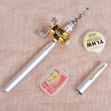 Outdoor Stream Portable Pocket Telescopic Mini Fishing Rod Pole Pen Shape Folded River Lake Fishing Rod With Reel Wheel 2024 - buy cheap