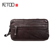 Aetoo bolsa masculina em couro com tendência, bolsa escolhida a dedo, casual 2024 - compre barato