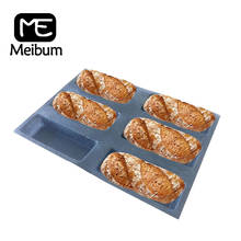Meibum 6 Cavity Long Loaf Glass Fiber Silicone Bread Baking Mold Non Stick Bake Tray Hot Dog Baguette Eclair Porous Mould 2024 - buy cheap