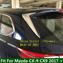 Rear Triangle Window Spoiler Wing Cover Trim Panel Covers Decoration Fit For Mazda CX-9 CX9 2017 - 2020 Chrome Shiny Exterior 2024 - buy cheap