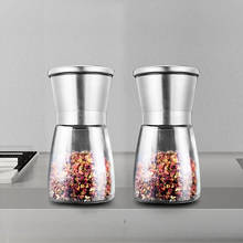 2Pcs Manual Spice Salt And Pepper Grinder Set Stainless Steel Pepper Mills Kitchen Accessories Cooking Tool Portable 2024 - buy cheap