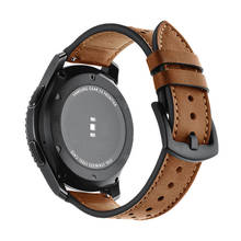 22mm/20mm strap for samsung galaxy 46mm/42mm S3 frontier active huawei watch gt amazfit bip/GTR 47mm Genuine Leather band 2024 - buy cheap