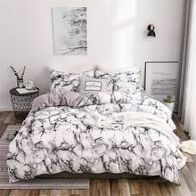 Conjunto de cama de edredom com estampa de mármore, 6 cores, estilo nórdico moderno, conjunto de cama, casal, queen, king size 2024 - compre barato