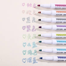 8 шт./компл., цветная двойная ручка, хайлайтер, флуоресцентный маркер, яркие цвета, Студенческая многоцветная ручка для рукоделия, для школы, постер 2024 - купить недорого