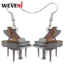 Brincos de piano vintage weveni, ornamento de acrílico pendurado para instrumento de brinco, acessórios de joias para mulheres, meninas e adolescentes crianças 2024 - compre barato