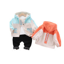 New Autumn Baby Boys Girls Clothes Children Cotton Hooded Jacket T Shirt Pants 3Pcs/sets Toddler Fashion Costume Kids Tracksuits 2024 - buy cheap