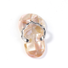 100-exclusivo 1 peça prata folheado amarelo concha abalone chinelos formato pingente joias da moda 2024 - compre barato