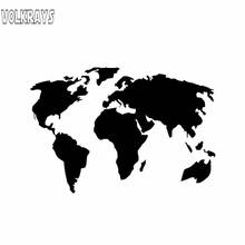 Volkrays Personality Car Sticker World Map Accessories Reflective Waterproof Sunscreen Vinyl Decal Black/Silver/white,11cm*17cm 2024 - buy cheap