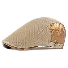 Boinas de malla para hombre y mujer, sombrero informal de camuflaje, gorros de vendedor de periódicos, visera, gorra de espiga, gorra plana Ivy 2024 - compra barato