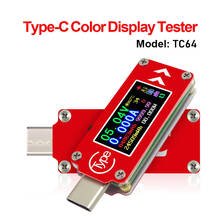 TC64 tipo-c pantalla a Color LCD USB voltímetro amperímetro medidor de corriente de voltaje capacidad energía temperatura multímetro USB Tester 2024 - compra barato